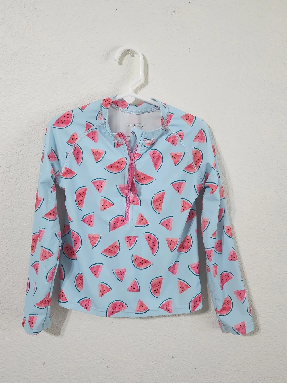 Andy & Evan Girls' 5 Watermelon Print Rashguard Swim Top